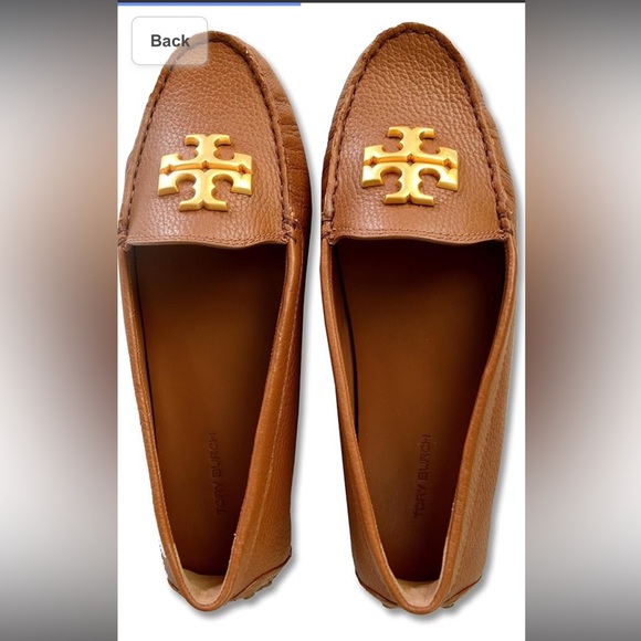 Tory Burch Everly Driver Leather Loafer Shoe Brand New Size 8 Tan Brass NWT - Picture 5 of 15